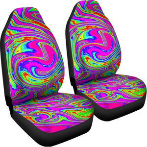 Abstract Psychedelic Liquid Trippy Print Universal Fit Car Seat Covers