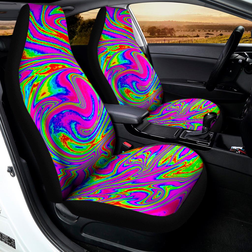 Abstract Psychedelic Liquid Trippy Print Universal Fit Car Seat Covers