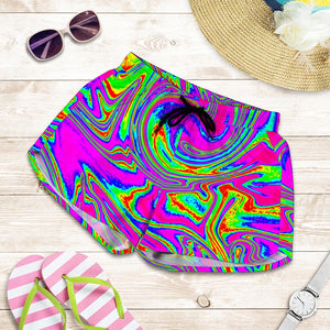 Abstract Psychedelic Liquid Trippy Print Women's Shorts