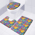 Abstract Psychedelic Print 3 Piece Bath Mat Set