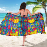 Abstract Psychedelic Print Beach Sarong Wrap