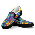 Abstract Psychedelic Print Black Slip On Sneakers