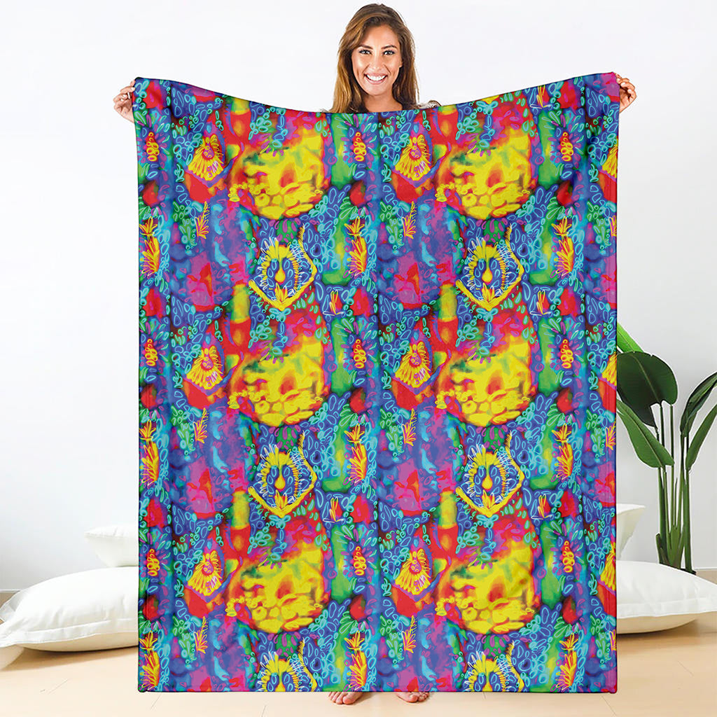 Abstract Psychedelic Print Blanket