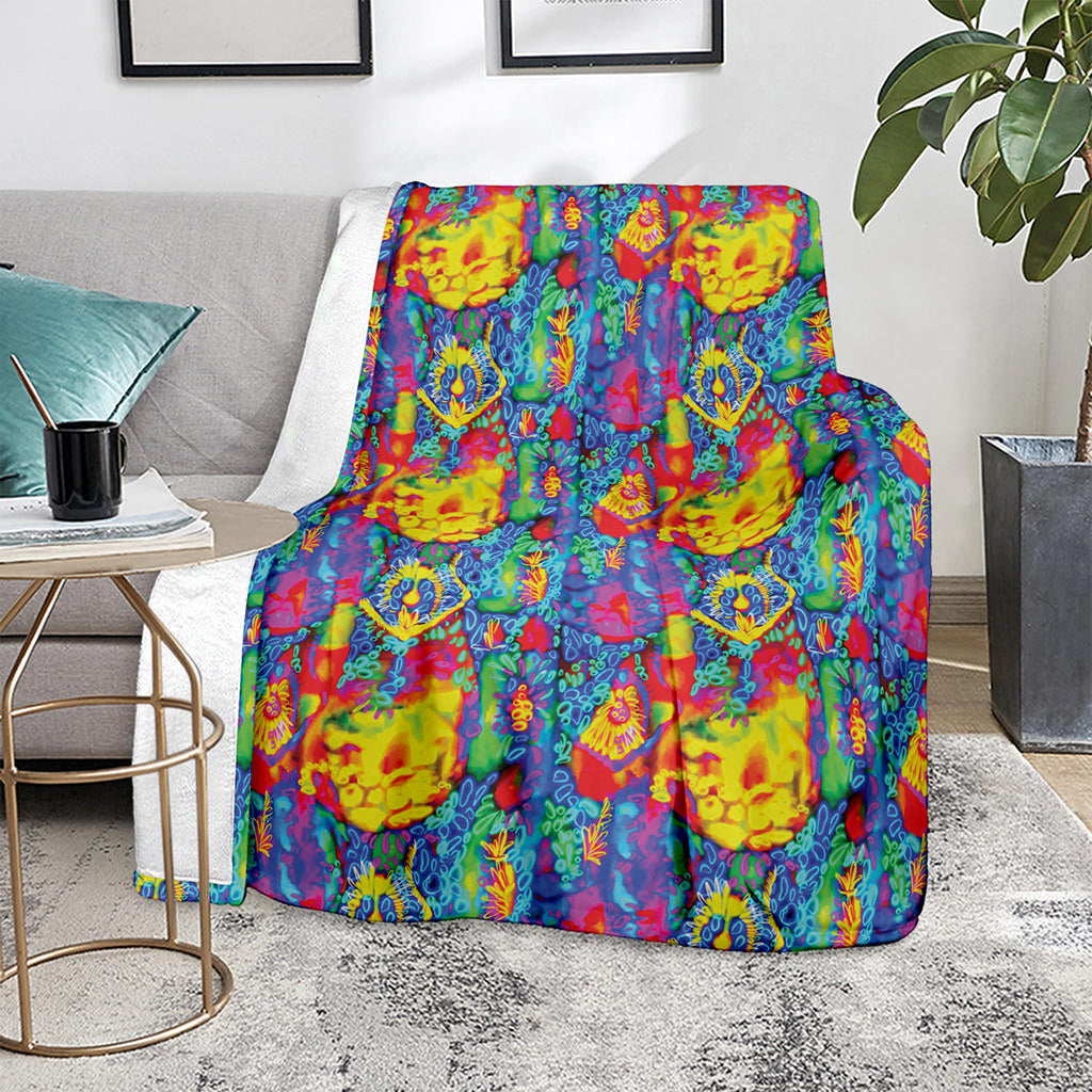 Abstract Psychedelic Print Blanket