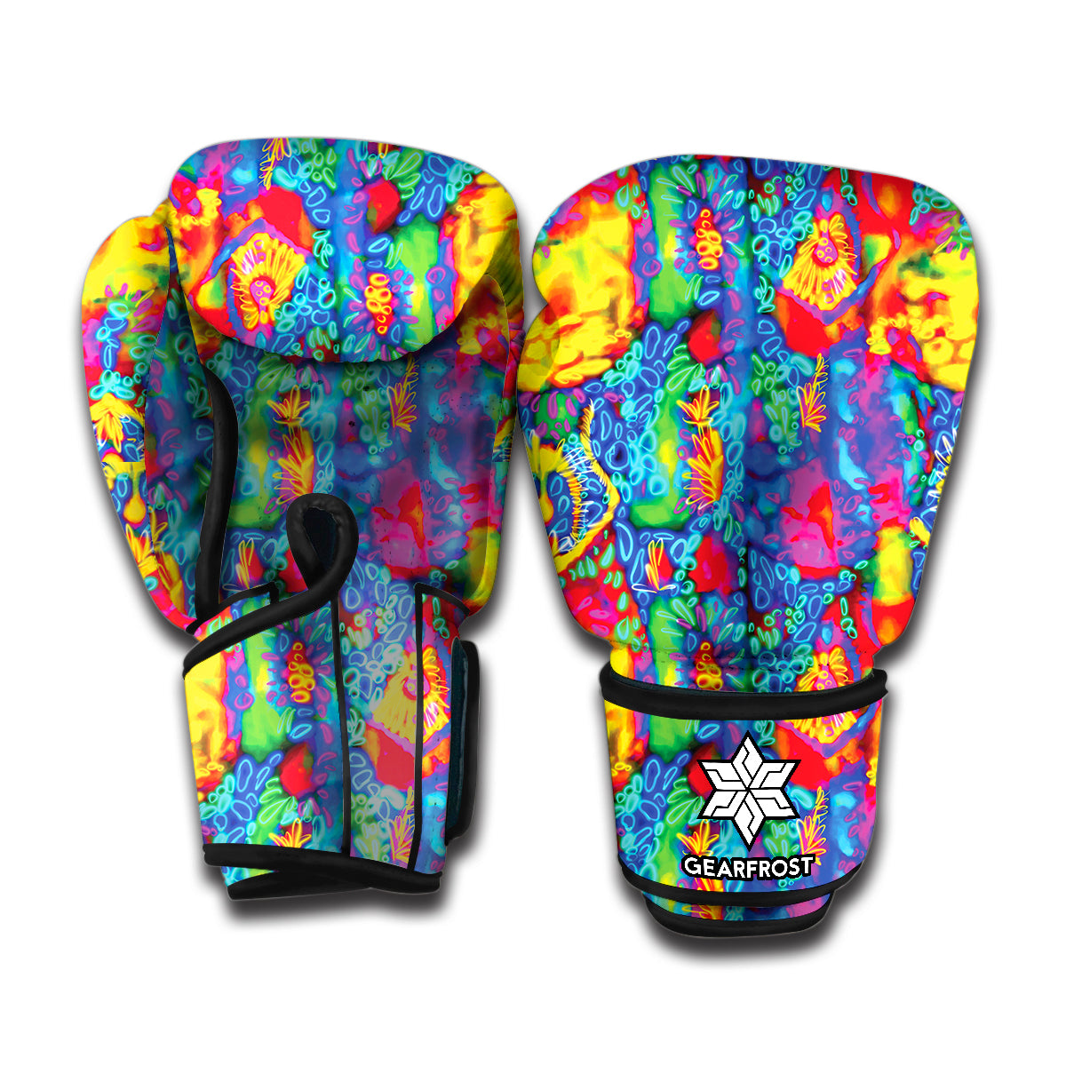 Abstract Psychedelic Print Boxing Gloves