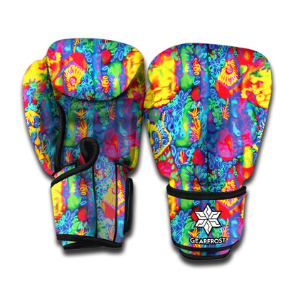 Abstract Psychedelic Print Boxing Gloves