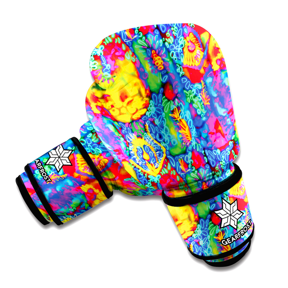 Abstract Psychedelic Print Boxing Gloves