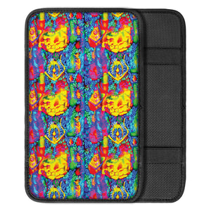 Abstract Psychedelic Print Car Center Console Cover