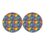 Abstract Psychedelic Print Car Coasters