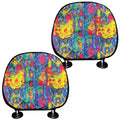 Abstract Psychedelic Print Car Headrest Covers