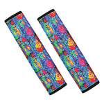 Abstract Psychedelic Print Car Seat Belt Covers