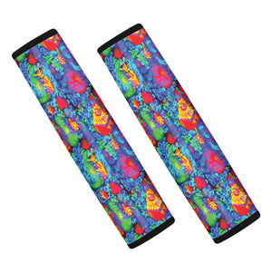 Abstract Psychedelic Print Car Seat Belt Covers