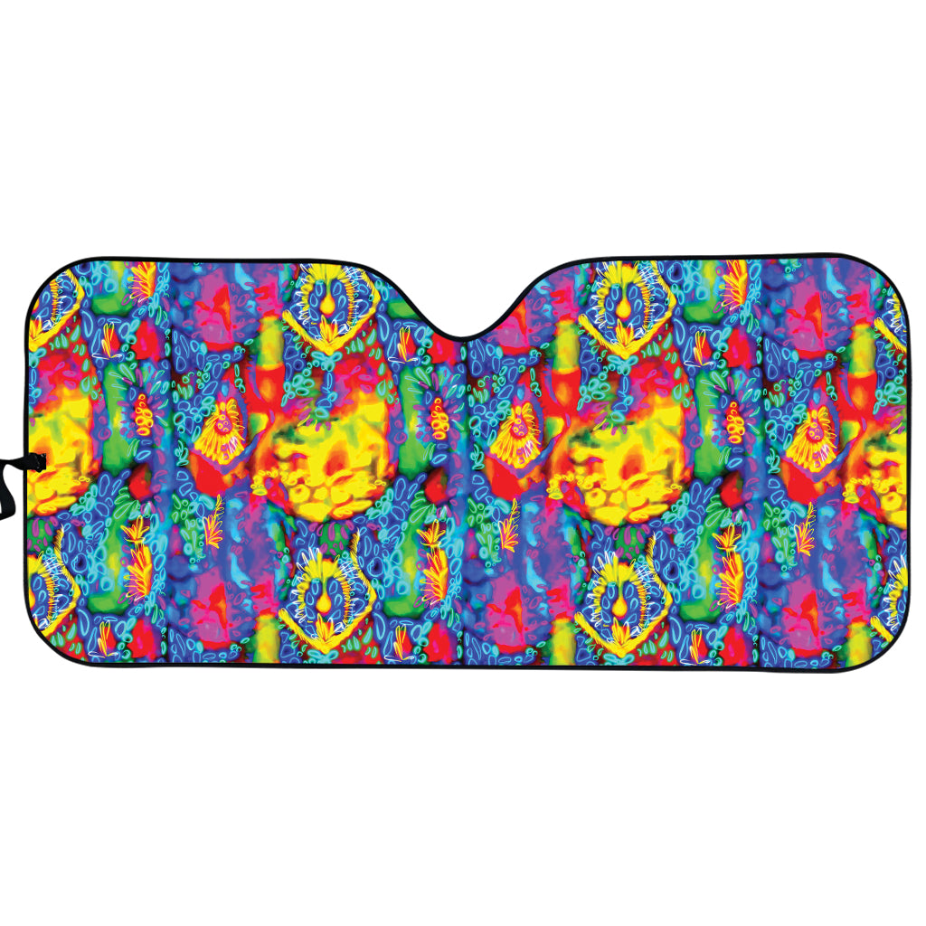 Abstract Psychedelic Print Car Sun Shade