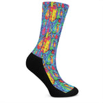 Abstract Psychedelic Print Crew Socks