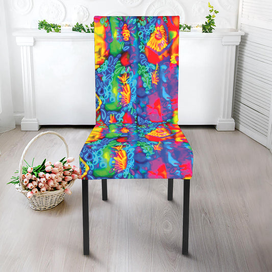 Abstract Psychedelic Print Dining Chair Slipcover