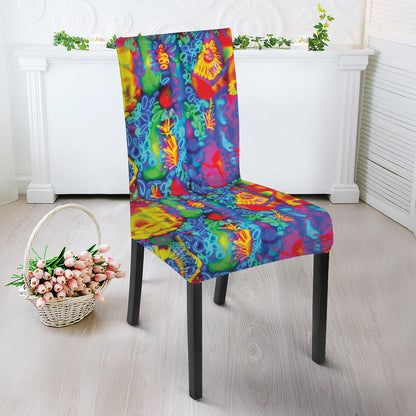 Abstract Psychedelic Print Dining Chair Slipcover