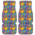 Abstract Psychedelic Print Front and Back Car Floor Mats