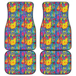 Abstract Psychedelic Print Front and Back Car Floor Mats