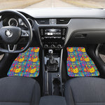 Abstract Psychedelic Print Front and Back Car Floor Mats