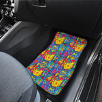 Abstract Psychedelic Print Front and Back Car Floor Mats