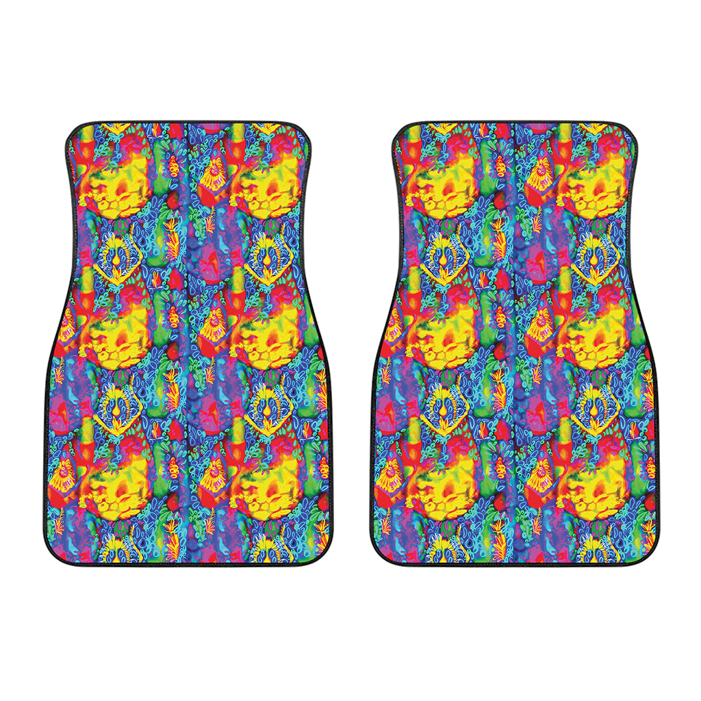 Abstract Psychedelic Print Front Car Floor Mats