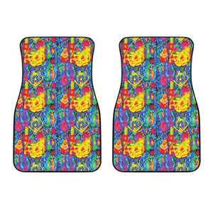 Abstract Psychedelic Print Front Car Floor Mats