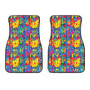 Abstract Psychedelic Print Front Car Floor Mats