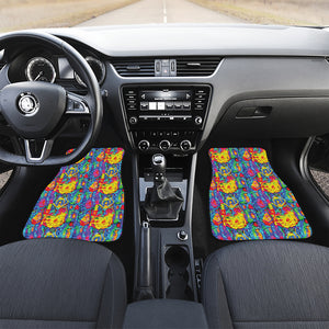 Abstract Psychedelic Print Front Car Floor Mats