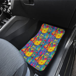 Abstract Psychedelic Print Front Car Floor Mats