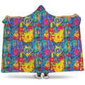 Abstract Psychedelic Print Hooded Blanket