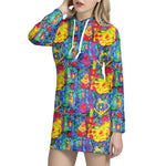 Abstract Psychedelic Print Hoodie Dress