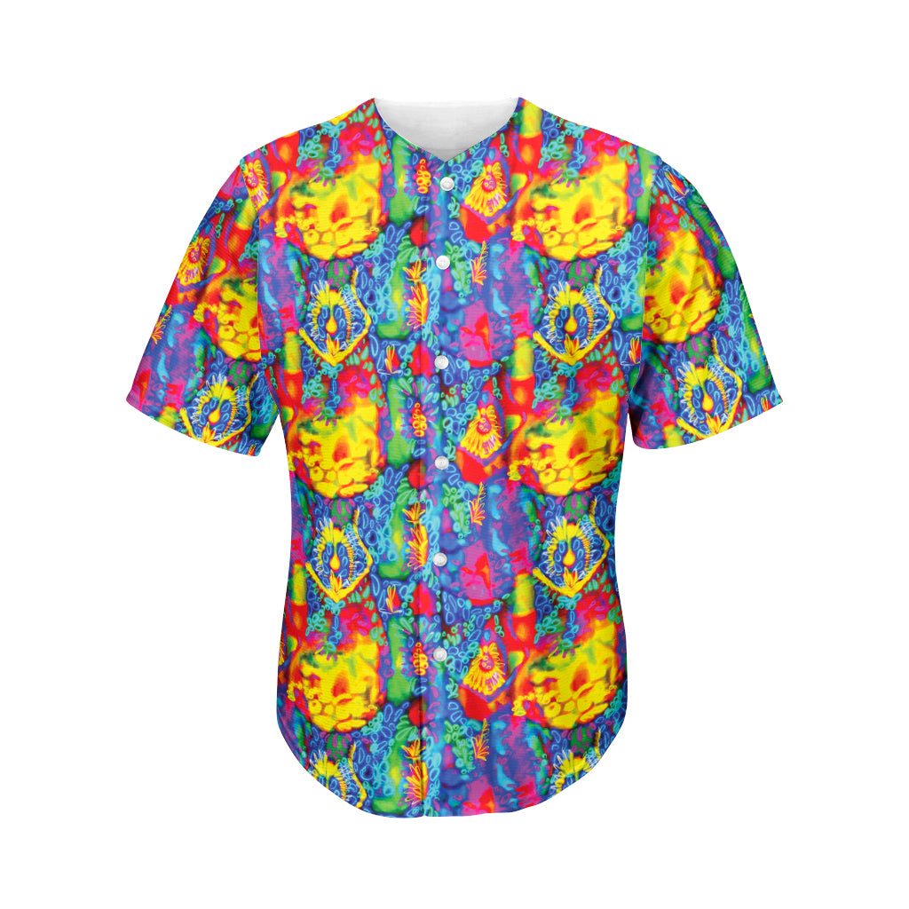 Abstract Psychedelic Print Men's Baseball Jersey