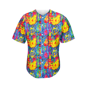 Abstract Psychedelic Print Men's Baseball Jersey