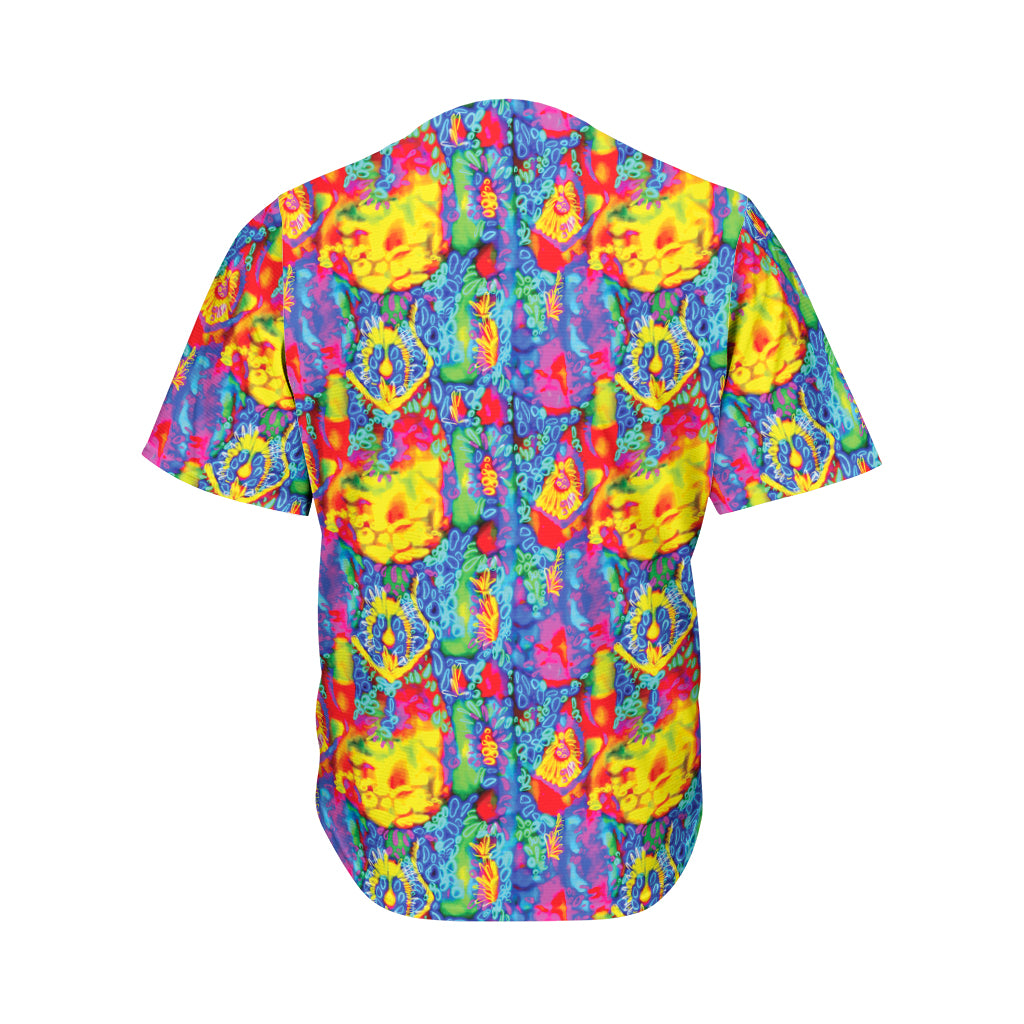 Abstract Psychedelic Print Men's Baseball Jersey