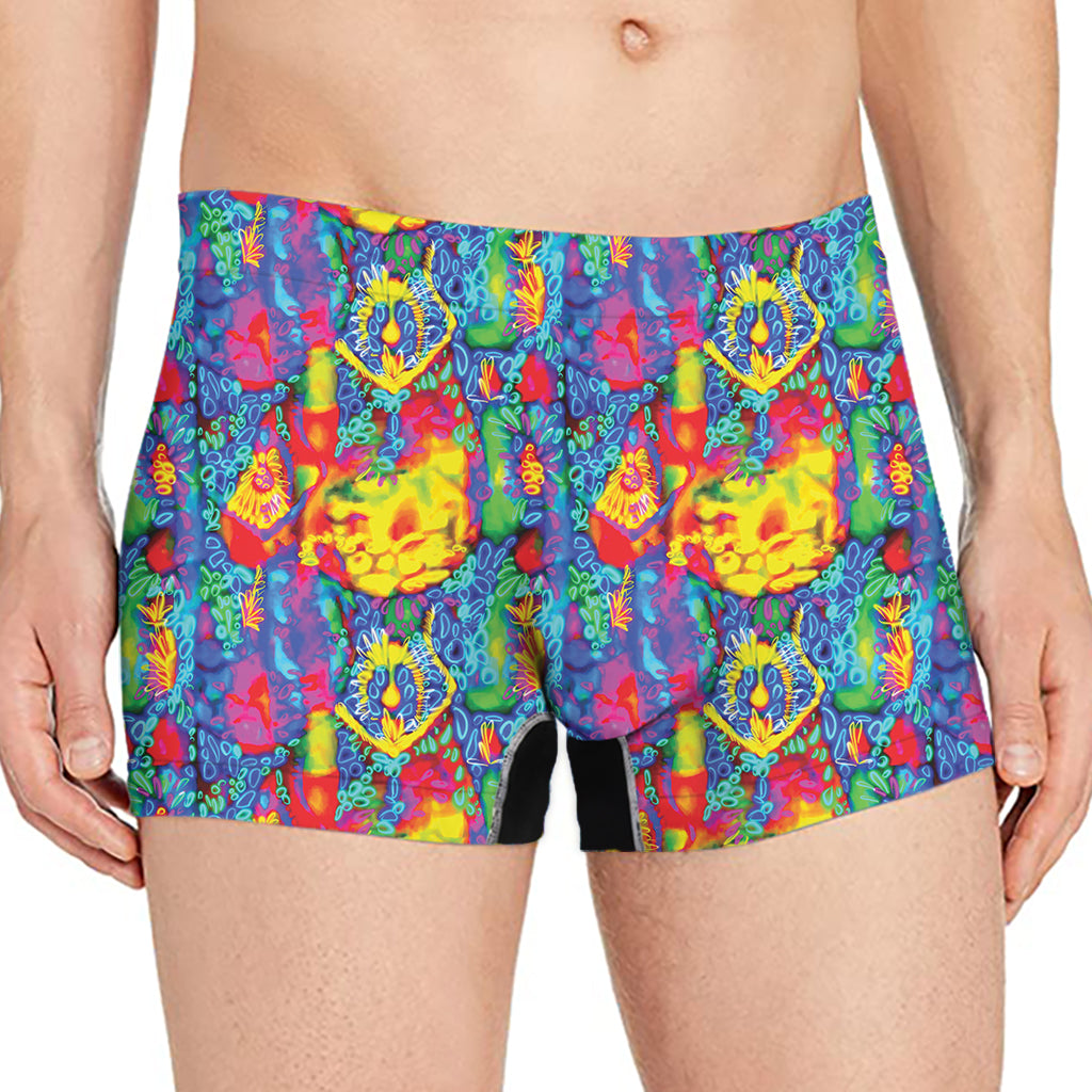 Abstract Psychedelic Print Men's Boxer Briefs