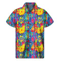 Abstract Psychedelic Print Men's Short Sleeve Shirt