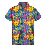 Abstract Psychedelic Print Men's Short Sleeve Shirt