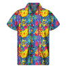 Abstract Psychedelic Print Men's Short Sleeve Shirt