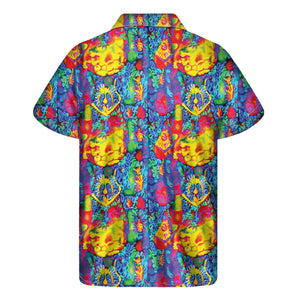 Abstract Psychedelic Print Men's Short Sleeve Shirt