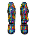 Abstract Psychedelic Print Muay Thai Shin Guards