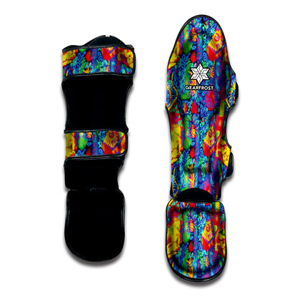 Abstract Psychedelic Print Muay Thai Shin Guard