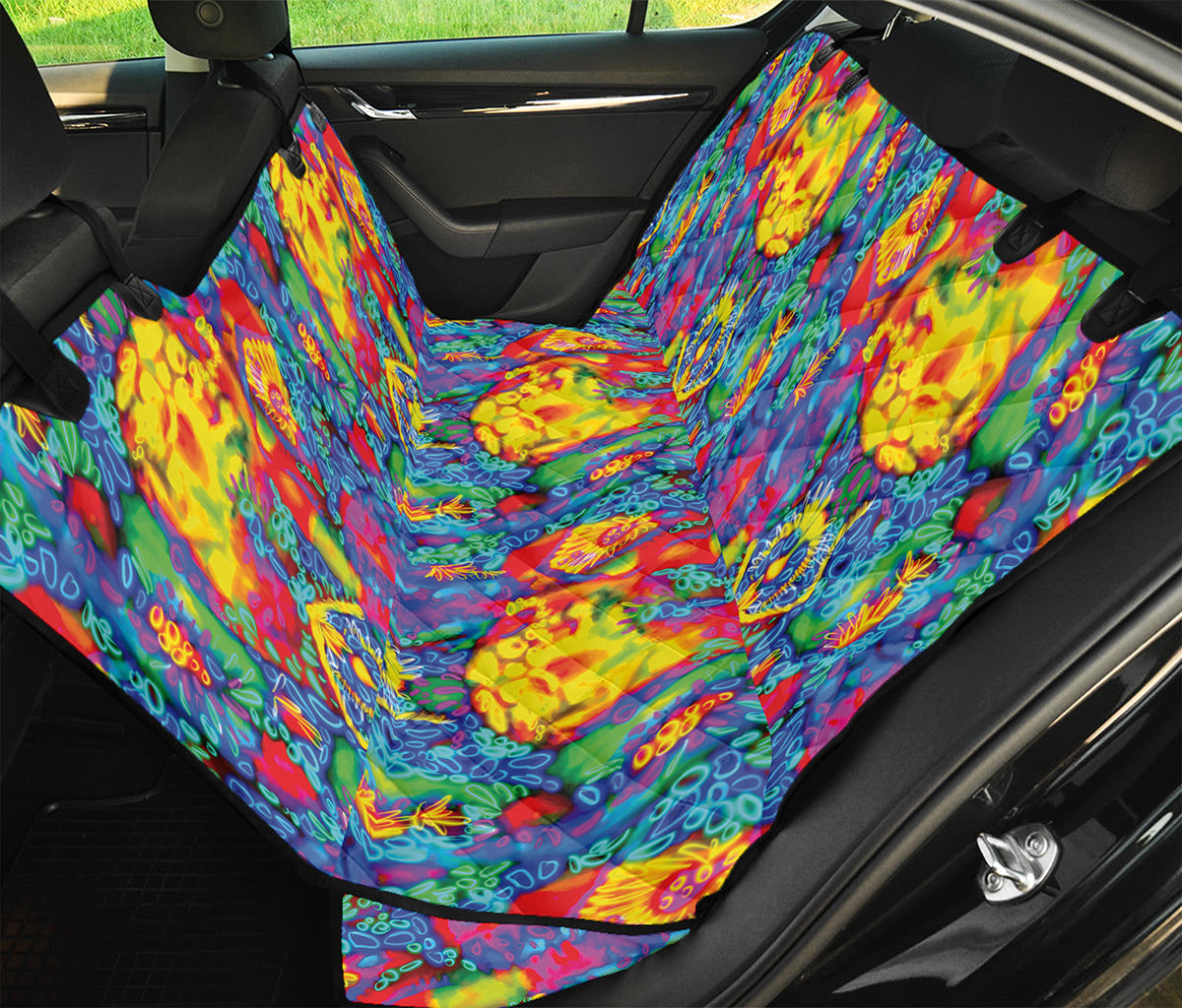 Abstract Psychedelic Print Pet Car Back Seat Cover