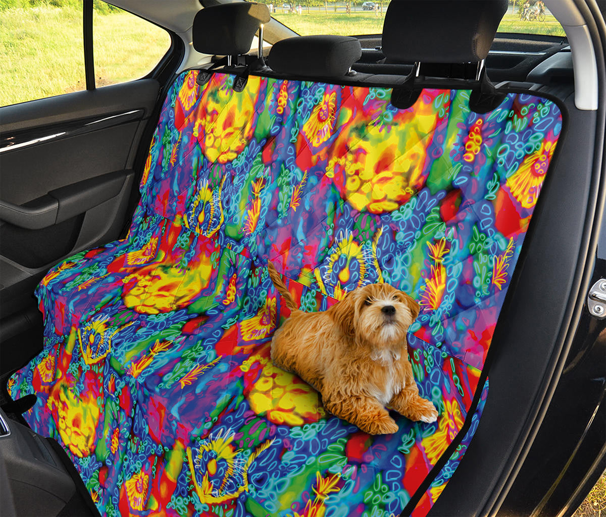 Abstract Psychedelic Print Pet Car Back Seat Cover