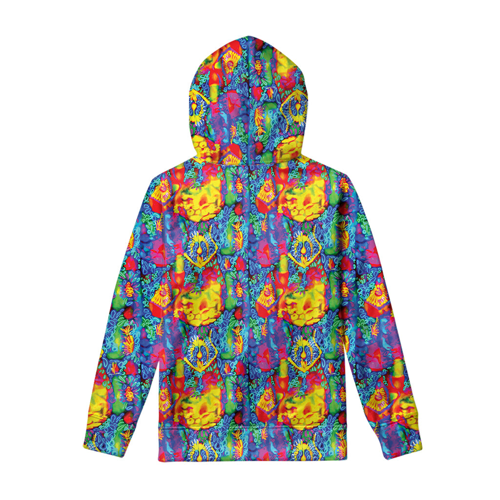 Abstract Psychedelic Print Pullover Hoodie