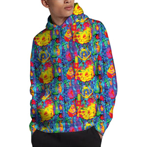 Abstract Psychedelic Print Pullover Hoodie