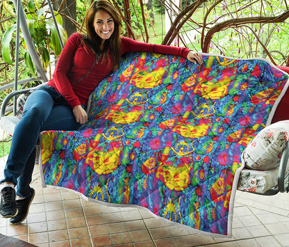 Abstract Psychedelic Print Quilt