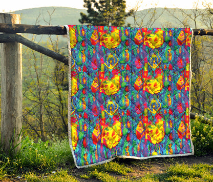 Abstract Psychedelic Print Quilt