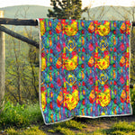 Abstract Psychedelic Print Quilt
