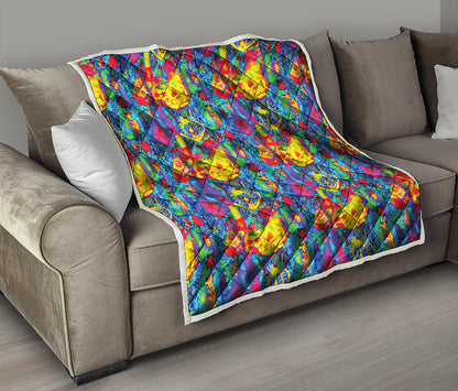 Abstract Psychedelic Print Quilt