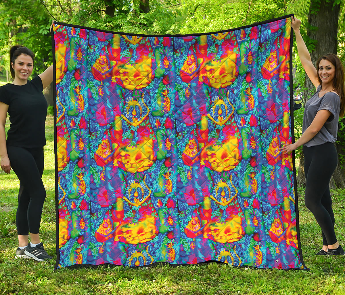 Abstract Psychedelic Print Quilt